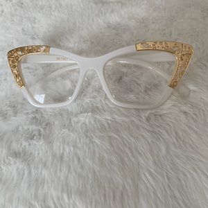 Rare White Gilded Betsey Johnson Readers